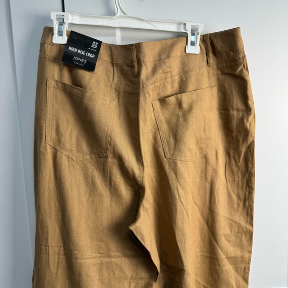 Jones New York Signature Brown High Rise Crop Linen Blend Pants Size 10 NWT - Picture 8 of 14